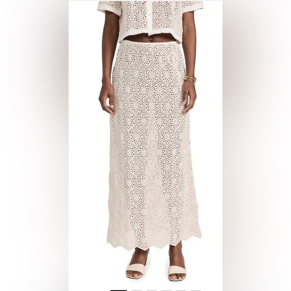 Agua Bendita Dresses & Skirts - Agua Bendita Tove Seed Crochet Cover Up Maxi Skirt Cream Sz L